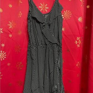 Express Black and White Polka Dot Blouse